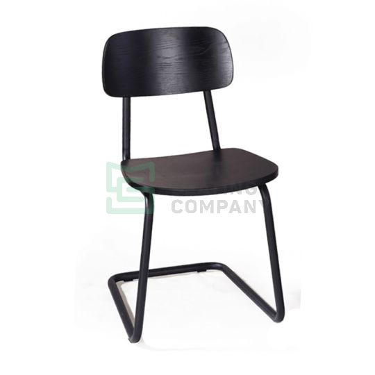Cantilever Chair - Black Frame  / Natural Seat