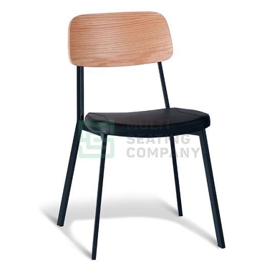 Espriit Chair Natural Back / Black PU / Black Frame