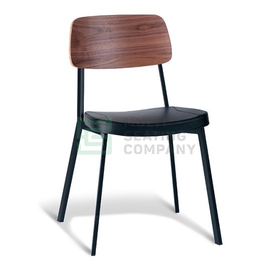 Espriit Chair Walnut Back / Black Frame / Black PU